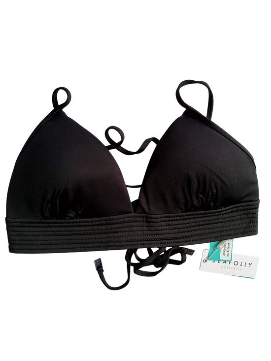Seafolly Other - Seafolly Womens Black Bikini Bra Top  Strappy back design Size 16 Nylon Elastane